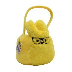 Peeps Bunny Basket Plush Yellow Easter Bunny Egg Hunt NWT